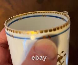 Antique 18th century Vienna Porcelain Tea Cup or Coffee Can & Saucer Sprig