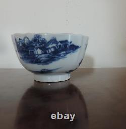 Antique 18th century Worcester Porcelain Tea Cup Bowl Blue and White Chinese