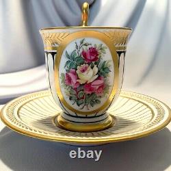 Antique (1920) KPM/Berlin Hand-Painted Porcelain Tea Cup and Saucer