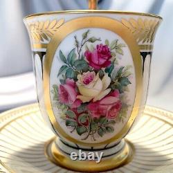 Antique (1920) KPM/Berlin Hand-Painted Porcelain Tea Cup and Saucer