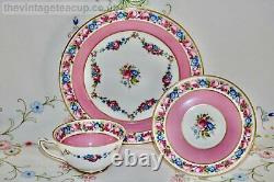 Antique 1920 Paragon Star Pink Rose Gold English bone china Tea Cup Saucer Plate