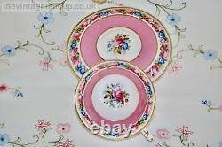 Antique 1920 Paragon Star Pink Rose Gold English bone china Tea Cup Saucer Plate