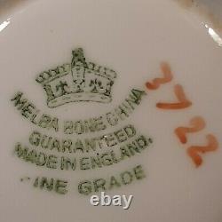 Antique 1925-1941 Melba Bone China Hand Painted Floral Tea Cup & Saucer England