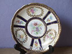 Antique 1950's Paragon England bone china blue & gold pink rose tea cup teacup