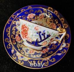Antique 19th Century Coalport Imari Teacup & Saucer Trio C1880 hand painted