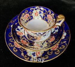 Antique 19th Century Coalport Imari Teacup & Saucer Trio C1880 hand painted