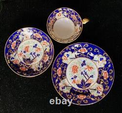 Antique 19th Century Coalport Imari Teacup & Saucer Trio C1880 hand painted