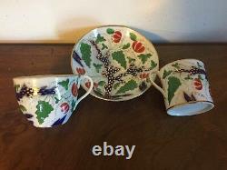 Antique 19th c. Coalport Porcelain Trio Tea Cup Coffee Can & Saucer 1810 Imari 1