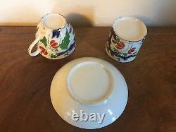 Antique 19th c. Coalport Porcelain Trio Tea Cup Coffee Can & Saucer 1810 Imari 2