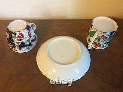 Antique 19th c. Coalport Porcelain Trio Tea Cup Coffee Can & Saucer 1810 Imari 3
