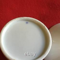 Antique 19th c. Dutch Amstel Porcelain Coffee Can Tea Cup & Saucer Bird Paris