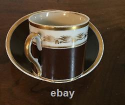 Antique 19th c. Empire Old Paris Porcelain Tea Cup & Saucer French Coffee Can