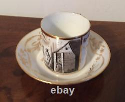 Antique 19th c. Empire Old Paris Porcelain Tea Cup & Saucer French Coffee Can