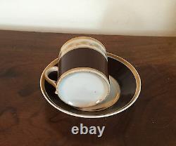 Antique 19th c. Empire Old Paris Porcelain Tea Cup & Saucer French Coffee Can