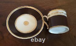 Antique 19th c. Empire Old Paris Porcelain Tea Cup & Saucer French Coffee Can