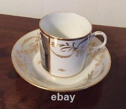 Antique 19th c. Empire Old Paris Porcelain Tea Cup & Saucer French Coffee Can