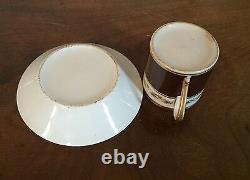 Antique 19th c. Empire Old Paris Porcelain Tea Cup & Saucer French Coffee Can