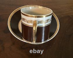 Antique 19th c. Empire Old Paris Porcelain Tea Cup & Saucer French Coffee Can