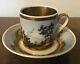 Antique 19th C. Empire Old Paris Porcelain Tea Cup & Saucer French Coffee Can 3