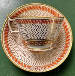 Antique 19th c. English New Hall Spode Porcelain Tea Cup & Saucer London Shape 2