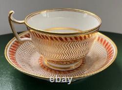 Antique 19th c. English New Hall Spode Porcelain Tea Cup & Saucer London Shape 2