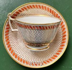 Antique 19th c. English New Hall Spode Porcelain Tea Cup & Saucer London Shape 2