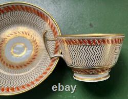 Antique 19th c. English New Hall Spode Porcelain Tea Cup & Saucer London Shape 2