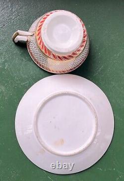 Antique 19th c. English New Hall Spode Porcelain Tea Cup & Saucer London Shape 2