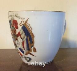 Antique 19th c. Paris or German Porcelain Tea Cup Corps Rhenania Heidelberg Arms