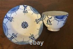 Antique 19th c. Staffordshire Pearlware Tea Cup Bowl & Saucer Creamware 1810 20