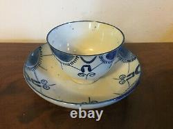 Antique 19th c. Staffordshire Pearlware Tea Cup Bowl & Saucer Creamware 1810 20