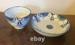 Antique 19th c. Staffordshire Pearlware Tea Cup Bowl & Saucer Creamware 1810 20