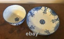 Antique 19th c. Staffordshire Pearlware Tea Cup Bowl & Saucer Creamware 1810 20