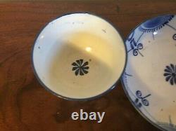 Antique 19th c. Staffordshire Pearlware Tea Cup Bowl & Saucer Creamware 1810 20