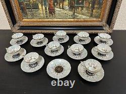 Antique ART NOUVEAU DEMITASSE Tea Set (11 Cups and 12 Plates)