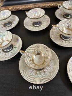 Antique ART NOUVEAU DEMITASSE Tea Set (11 Cups and 12 Plates)