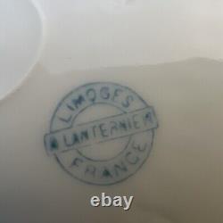 Antique A. Lanternier LIMOGES FRANCE Moustache 1890s Tea Cup Saucer Gold Floral