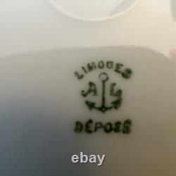 Antique A. Lanternier LIMOGES FRANCE Moustache 1890s Tea Cup Saucer Gold Floral