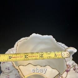Antique A. Lanternier LIMOGES FRANCE Moustache 1890s Tea Cup Saucer Gold Floral