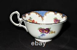 Antique Aynsley Bone China Tea Cup, Saucer Plate Handled Plate Wilton Blue B971