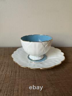 Antique Aynsley Butterfly Handle Bone China Teacup & Saucer Rare