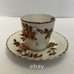 Antique Aynsley Tea Cup & Saucer Demitasse Gilt Floral Beaded Gold Trim 56130