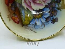 Antique Aynsley Trio comprising a tea cup with saucer and cake plate in the Gold