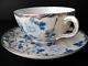 Antique Blue Floral And Butterfly Estate Tea Cup & Saucer Really Lovely