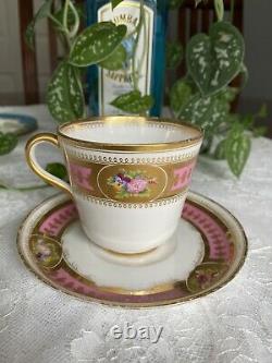 Antique Brown Westhead & Moore Pink Teacup and Saucer