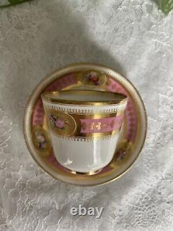 Antique Brown Westhead & Moore Pink Teacup and Saucer