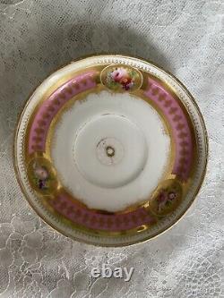 Antique Brown Westhead & Moore Pink Teacup and Saucer