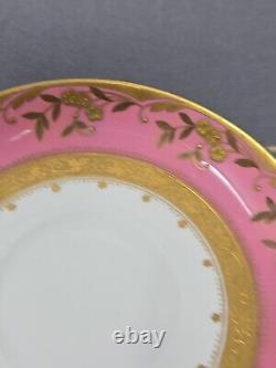 Antique Brownfield's Pink & Gold Demitasse Tea Cup & Saucer, Aesthetic Period