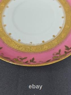 Antique Brownfield's Pink & Gold Demitasse Tea Cup & Saucer, Aesthetic Period