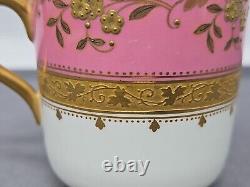 Antique Brownfield's Pink & Gold Demitasse Tea Cup & Saucer, Aesthetic Period